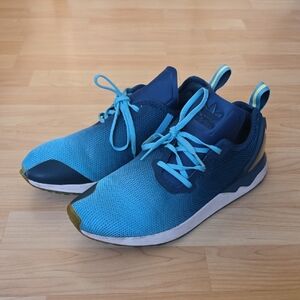 Adidas Originals Men's ZX Flux ADV Asymmetric Sneaker S79056 Blue Ombre Size 9
